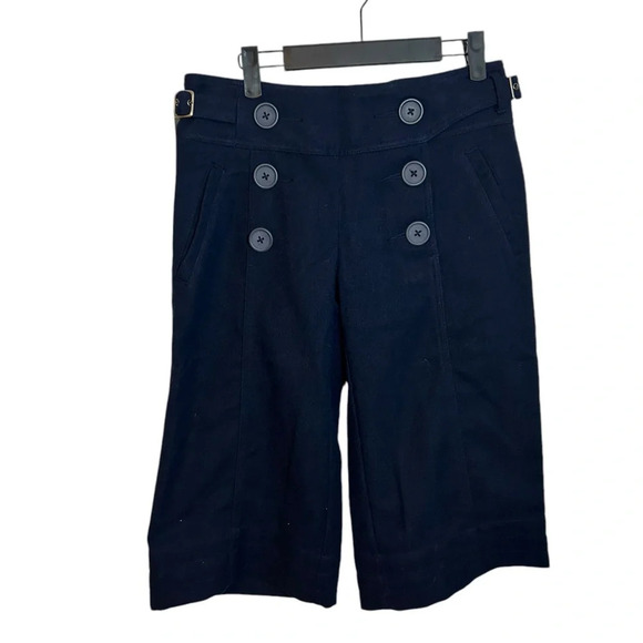 NWT Urban Outfitters Lux Navy Blue Y2K Gaucho Cropped Pants - Picture 1 of 4